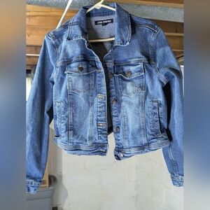 Joe Fresh Women's Classic Blue Jean Jacket, cropped
